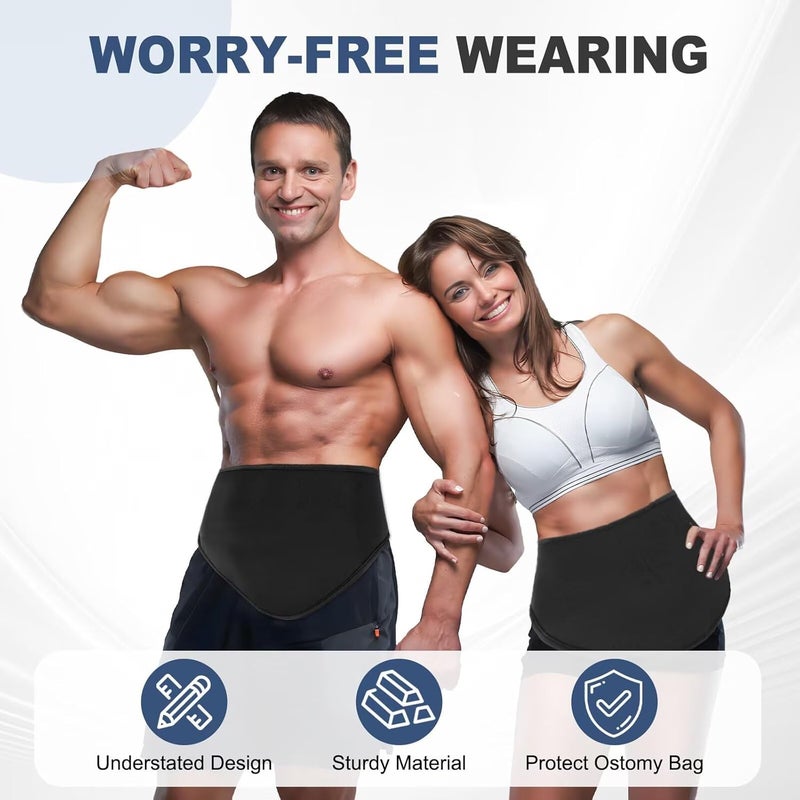 Flosmore Ostomy Waist Bag Adjustable Ostomy Belt Ostomy Bag Men Women Ostomy Bag Covers Colostomy Belt, Inner Pocket to Place Ostomy Pouch Ostomy Wrap (Black XL Size) - Image 4